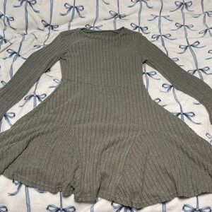 SHEIN Green Ribbed Mini Dress